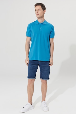 AC&Co / Altınyıldız Classics Altinyildiz Classics Erkek Turkuaz Slim Fit Dar Kesim Polo Yaka %100 Pamuk Tişört 4A4820200001TRKXL Turkuaz