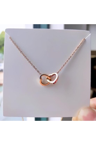 Çift Kalp Kolye Oyuk Kalp Kolye Zincir Kolye Sevgililer Günü Doğum Günü Yıldönümü Gümüş