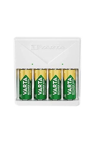 Akü Şarj Cihazı, 4 X Aa 2100 Mah Dahil, Şarj Edilebilir Piller İçin Pil Şarj Cihazı, Aynı Anda 2 Veya 4 Aa/aaa Şarj Eder, Tak Şarj Cihazı, Beyaz