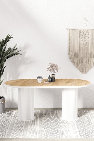 Avvio Kiev Ptt Lake Mdf Beyaz Ayakli 80x140 Mutfak Masasi Yemek Masasi Akça