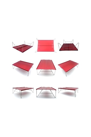 Novahub Açık Mekan Mini Alüminyum Masa Kullanıcı İyileştirilmiş Ultralight Katlanır Piknik Masa Kampı Kendi Kendine Sürüş Balıkçı Barbekü Küçük Sehpa Siyah Red Kırmızı Kırmızı