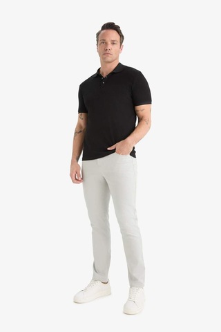 Defacto Slim Fit Dar Kesim Dar Paça Dokulu Pantolon E7959ax25augr184 Gri