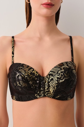 Suwen Medusa Diana Straplez Bikini Üst Sb2556512061206 Siyah Yılan Baskılı