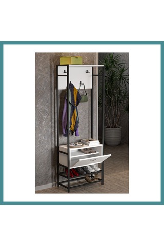 Trendexa Metal Portmanto Beyaz 180 Cm Mac