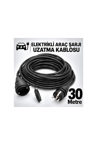 Elektrikli Araç Şarj Cihazları İçin Uzatma Kablosu 3x2.5mm %100 Tam Bakır 30 Metre