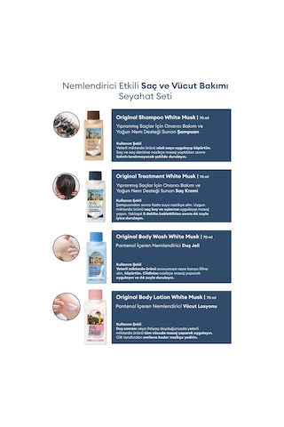 Yoğun Nem Sunan Saç Ve Vücut Seyahat Seti Mılk Baobab Original Travel Kit White Musk Tüm Saç Tipleri