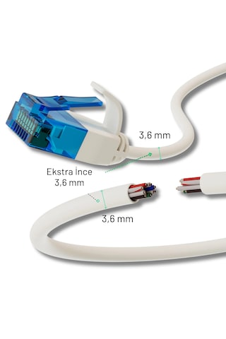 Irenıs Cat6 U/utp Esnek Kablo,1 Metre Beyaz