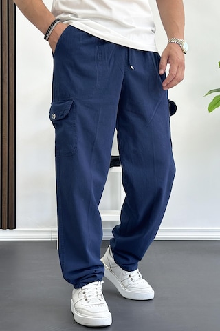 Edwoxmen Erkek Baggy Kalıp Kargo Cepli Pantolon Lacivert Edw131-lacivert Lacivert