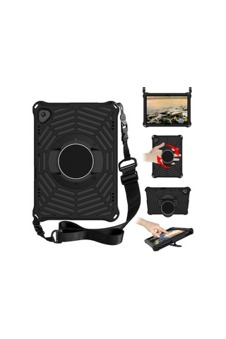 Yunboo Lenovo M10 Fhd İçin Örümcek Ağı Desenli Taşınabilir Tablet Kılıfı - Askılı Ve Ayaklı Kılıf Kılıf