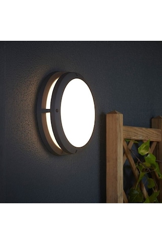 24 Watt Gün Işığı Ledli Yeni Tavan Armatürü, Balkon, Saçak Altı Armatür, Banyo Nemli Alan Armatürü Siyah