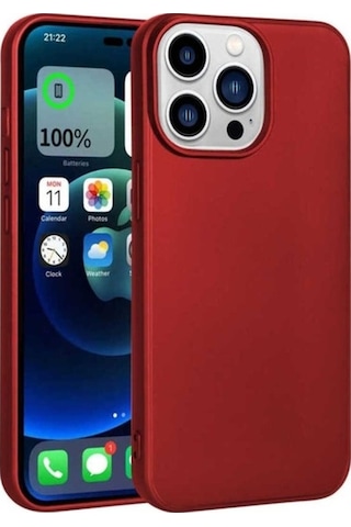 Apple Uyumlu iPhone 14 Pro Kılıf Zore Premier Silikon Kapak Kırmızı