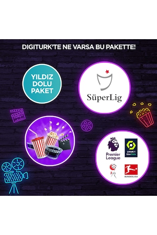 Digiturk Yıldız Dolu Paketi 12 Aylık Uydu Kurulumlu