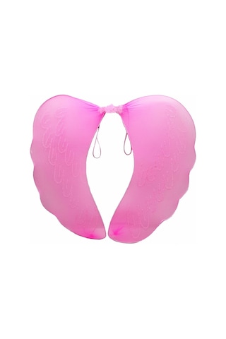 Pembe Renk Ortası Pembe Tüylü Tül Peri Kanadı 40x50 Cm Açık Bej