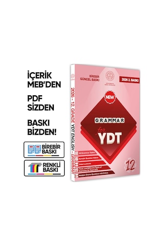2026 YDT Mebi İngilizce 12.sınıf Grammar (Dilin Yapısı) Konu Anlatımı Kitabı Baskı Ücreti