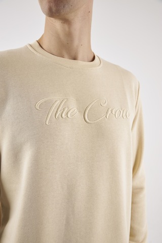 The Crow Call Ekru O-yaka Sweatshırt Ekru