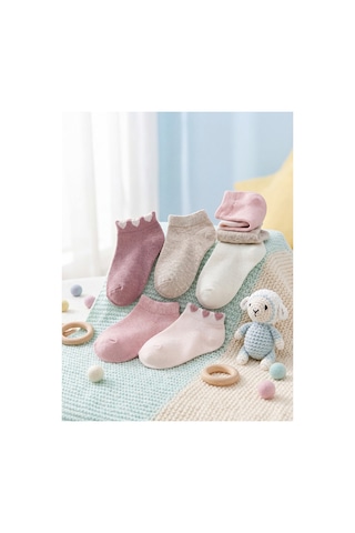 LC Waikiki Alıta Cıty Farkıyla Lcw Baby Pembe Kız Bebek Patik Çorap 5'li Pembe - 923930745 Pembe