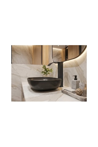 Rena Design Fotoselli Sensörlü Siyah Kare Çanak Lavabo Bataryasi Temassiz Otomatik Tasarruflu Modern Musluk