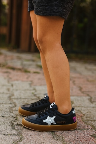 Sstar Beyaz Gümüş Kız Çocuk Cırtlı Bantlı Sneaker Spor Ayakkabı Siyah