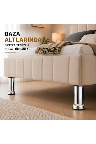 18 Adet Metal Destek Ayağı 12 Cm Krom Mobilya Kanepe Baza Koltuk Ünite Ayakları Metrik 8 Civatalı İnce Diş
