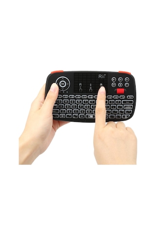 Rii i4 Kablosuz Bluetooth 2.4 GHz Çift Modlu Arkadan Aydınlatmalı Mini Klavye