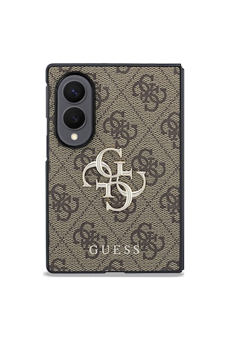 Samsung Uyumlu Galaxy Z Fold 8 Kılıf Guess Lisanslı 4g Desenli Metal Büyük 4g Ve Yazı Logolu Kapak Kahverengi