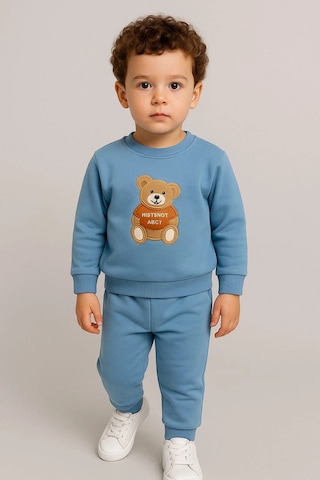 Çocuk Rahat Eşofman Takımı % 100 Pamuk Mavi