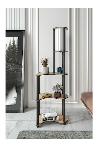 Ravilo Estilo Dekoratif Raflı Lambader Meşe