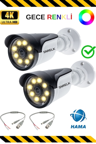 Snrelk Hama 5536 Warm Lıght Gece Renkli 2'li Güvenlik Kamerası