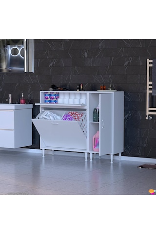 Modilayn Yenice 105x97x32,5 Cm 3 Raflı Ve 3 Sepetli Dolap İle Çamaşırlarınız Artık Daha Düzenli. Beyaz