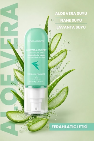 Bade Natural Aloe Vera Onarıcı Jel Sprey Güneş Sonrası Nemlendirici %100 Doğal 100 ML