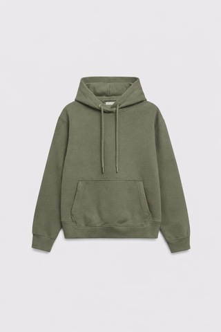 İçi Polarlı Kapşonlu Kadın Sweatshirt Hoodie Haki