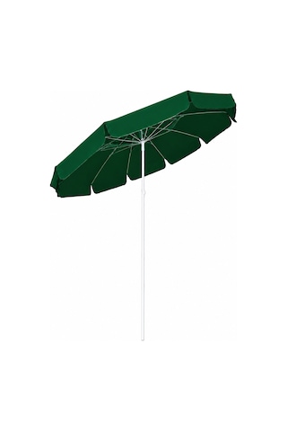 Yeşil Plaj Şemsiyesi 200 Cm Çap /10 Telli, Polyester Kumaş Yeşil