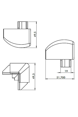 Duşakabin Köşe Takozu 1 Adet Krom