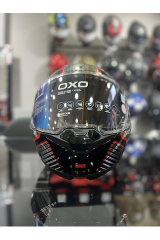 Shark Oxo 180 Çene Açılır Kask Siyah Kırmızı