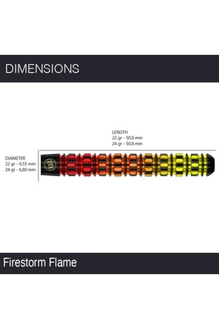 Winmau Firestorm Flame 1 %90 Tungsten Çelik Uçlu Dart Oku