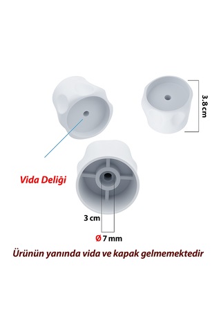 Vidalı 7 Mm - 5 Adet Radyatör Vanası Başlığı - Geniş Tip Petek Va