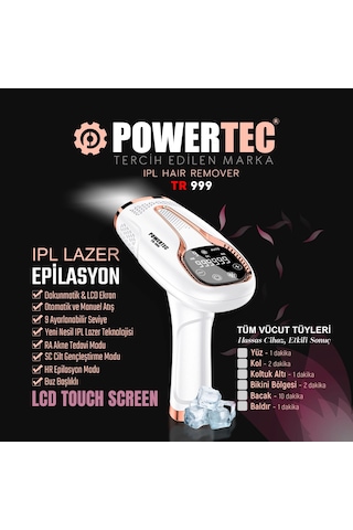 Powertec Tr-999 Ipl Lazer Epilasyon 999.999 Atım Otomatik/manuel 9 Modlu