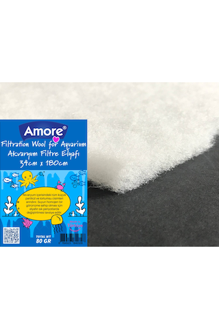 Akvaryum 80gr Silikonsuz Filtre Elyafı 34cm X 180cm Soffice