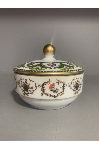 Fermato Porselen Kapaklı Şekerlik Verde Serisi Çok Renkli