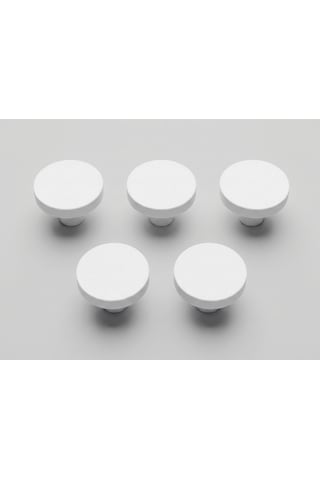 5 Adet Düğme Mobilya Kulpu- Salon ,mutfak , Cocuk Odası Kulpları 30mm Vida Dahil Beyaz