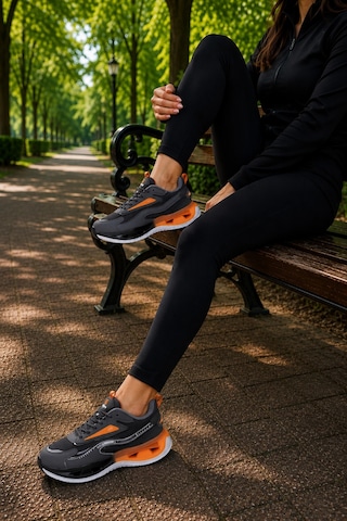 Ht Hotin Aegis Kadın Air Taban Spor Ayakkabı Günlük Rahat Koşu Ve Yürüyüş Sneaker Füme-turuncu
