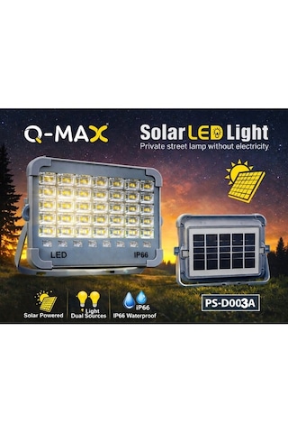 Q-max Solar Led Işıldak Su Geçirmez Güneş Enerjili Aydınlatma Ps-d003a