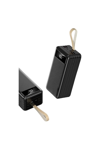 Hızlı - 194 - Şarj 4 Çıkışlı Powerbank 60.000 Mah Tnabilir - Ece-umay - Dijital Göstergeli siyah