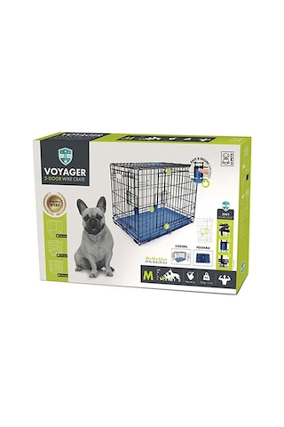 M-pets Voyager 2 Kapılı Köpek Kafesi Medium Mavi 76x48x53 Cm 244-52028.02