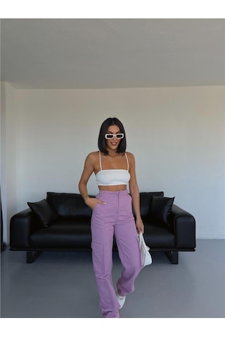 Reka Moda Kargo Pantolon - Lila Lila