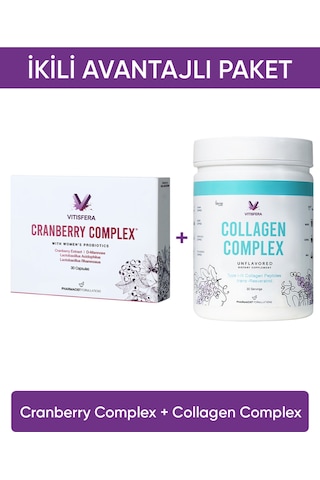 İkili Avantajlı Paket 6 Cranberry Complex + Collagen Complex