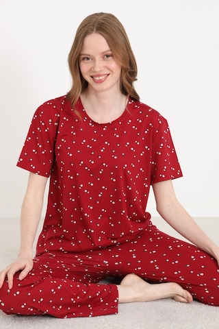 Elitol Bamboo Örme Desenli Kadın Pijama Takımı Desenli-5