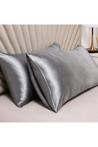 Antibakteriyel Terletmeyen İpek Saten Yastık Kılıfı 2'li 50x70 Gri Gri