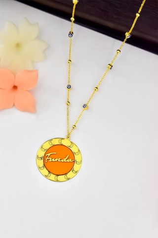 Papatya Silver 925 Ayar Gümüş Rüya Serisi Cam Boyalı Ay Desenli Çerçeveli Isimli Mineli Nazar Göz Zincirli Kolye 42 CM