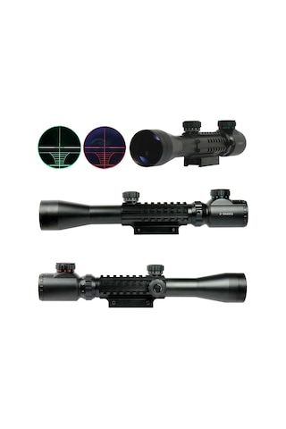 3-9x40 Zoomlu Keskin Nişancı Dürbünü Kızaklı Çok Renkli